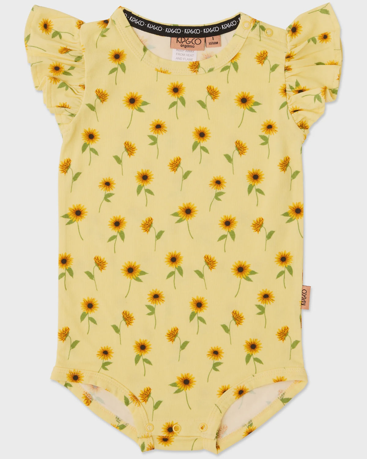 Kip & Co - Sunflower Delight Organic Short Sleeve Frill Romper