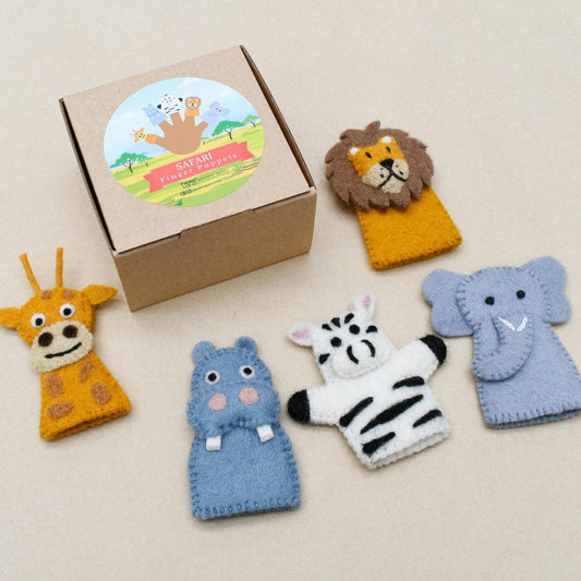 Tara Treasures - Finger Puppet Set - Safari Animals - The Ivy Room Adelaide