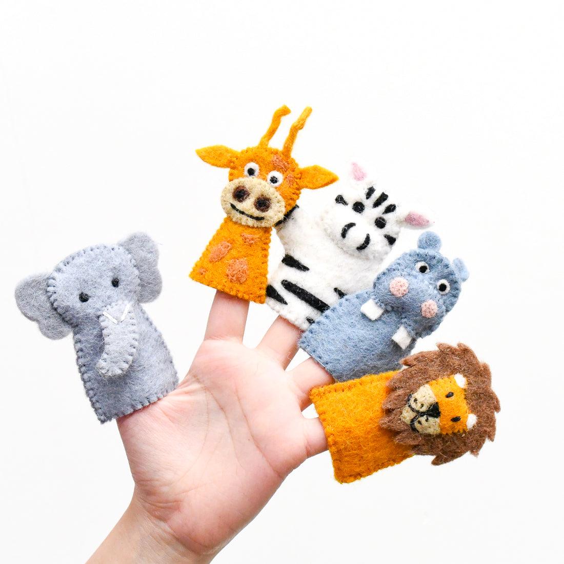 Tara Treasures - Finger Puppet Set - Safari Animals