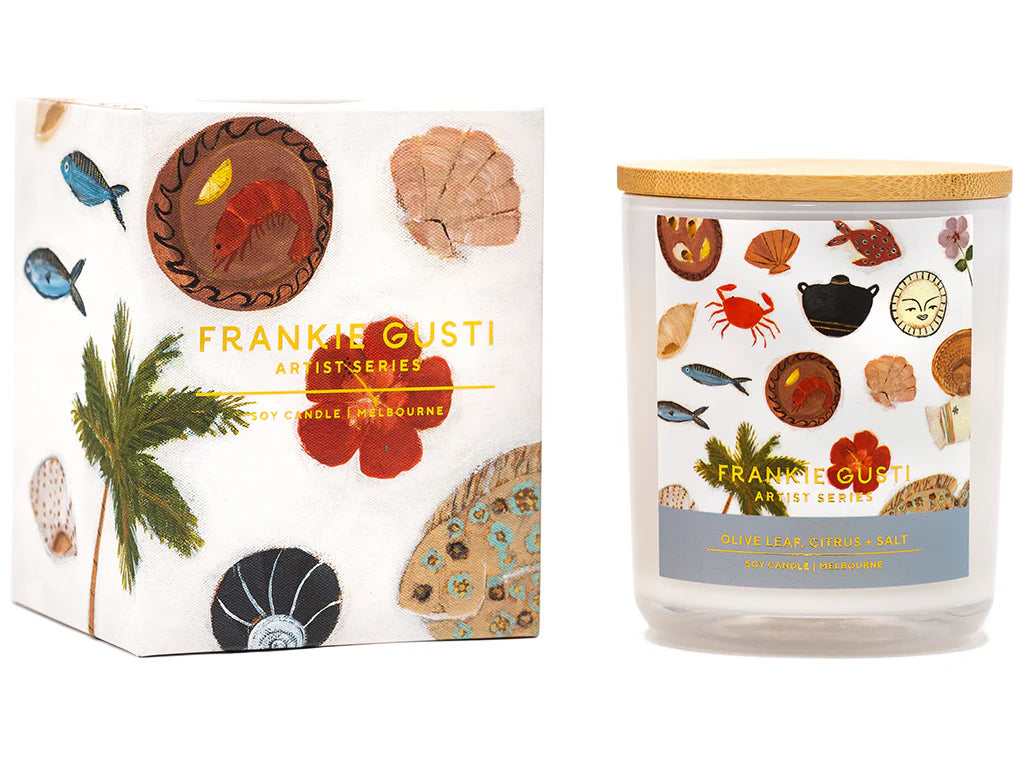 Frankie Gusti - Artist Series Candle Olive Leaf, Citrus & Salt - The Ivy Room Adelaide