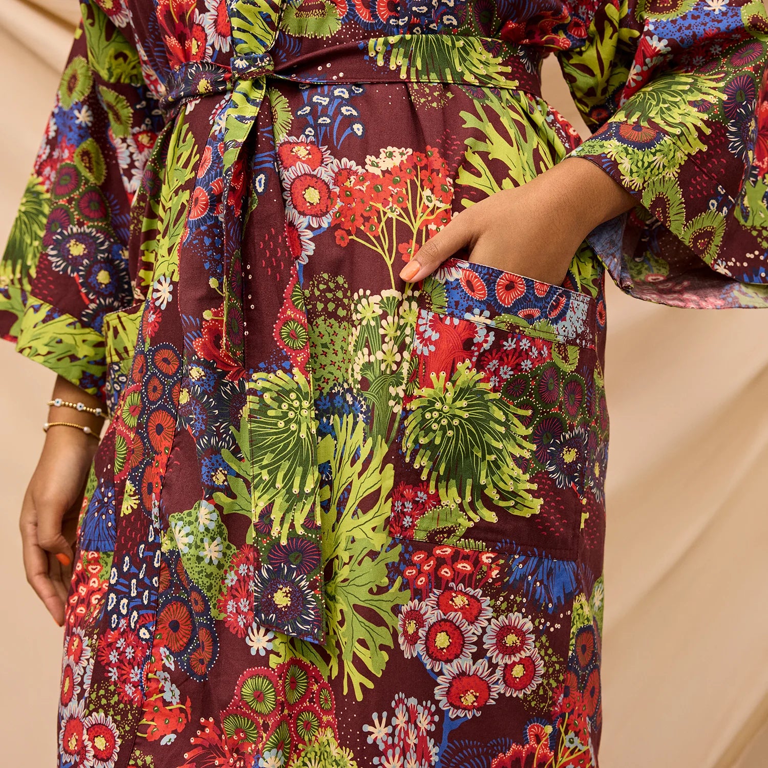 Sage x Clare - Cora Cotton Robe / Garnet - The Ivy Room Adelaide