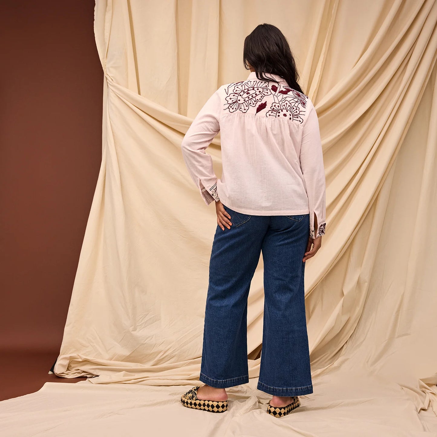 Sge x Clare - Vivianna Embroidered Shirt Pink Salt