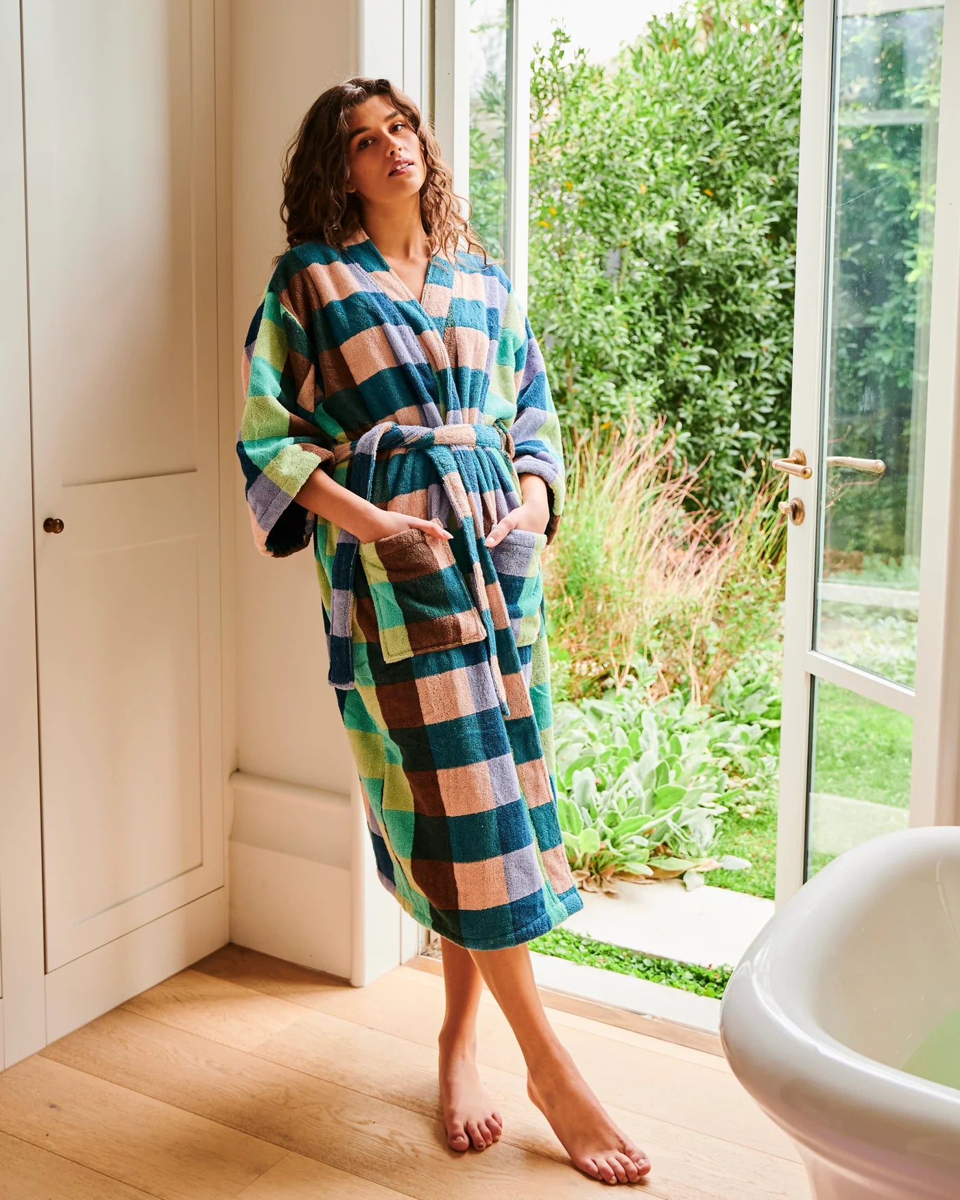 Kip & Co - Woodlands Tartan Terry Bath Robe - The Ivy Room Adelaide