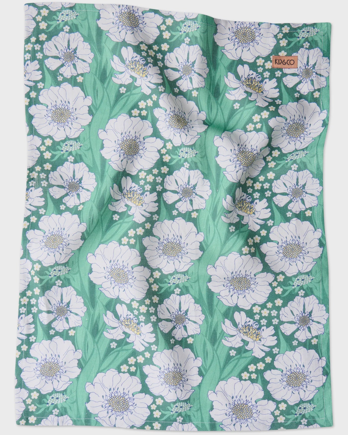 Kip & Co - Tumbling Flowers Linen Tea Towel - The Ivy Room Adelaide