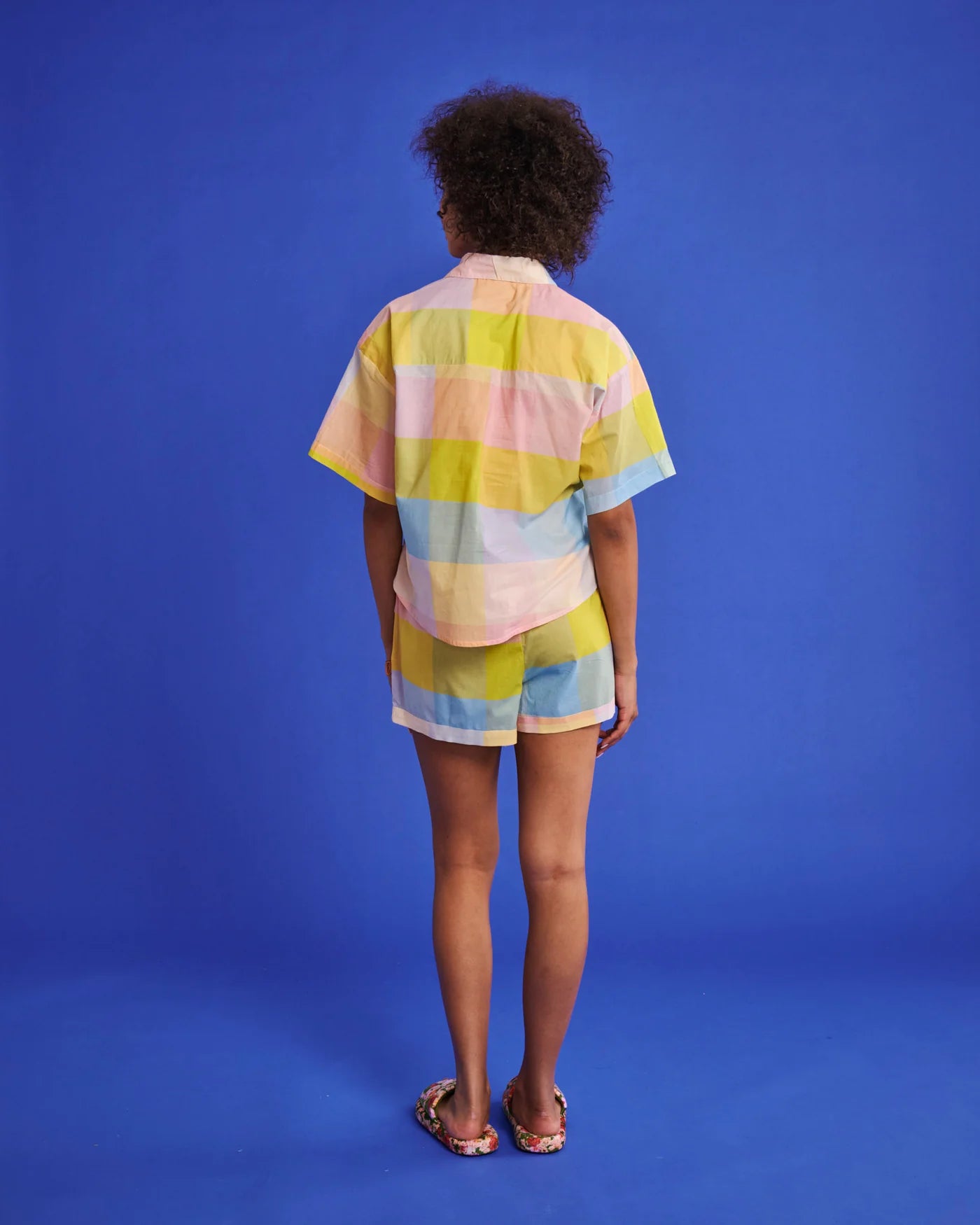 Kip & Co- Corfu Tartan Organic Cotton Short Sleeve Shirt & Short Pyjama Set - The Ivy Room Adelaide