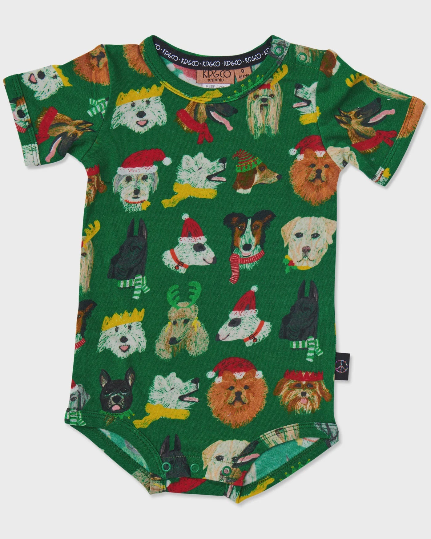 Kip & Co - Santa's Little Helper Organic Short Sleeve Romper - The Ivy Room Adelaide