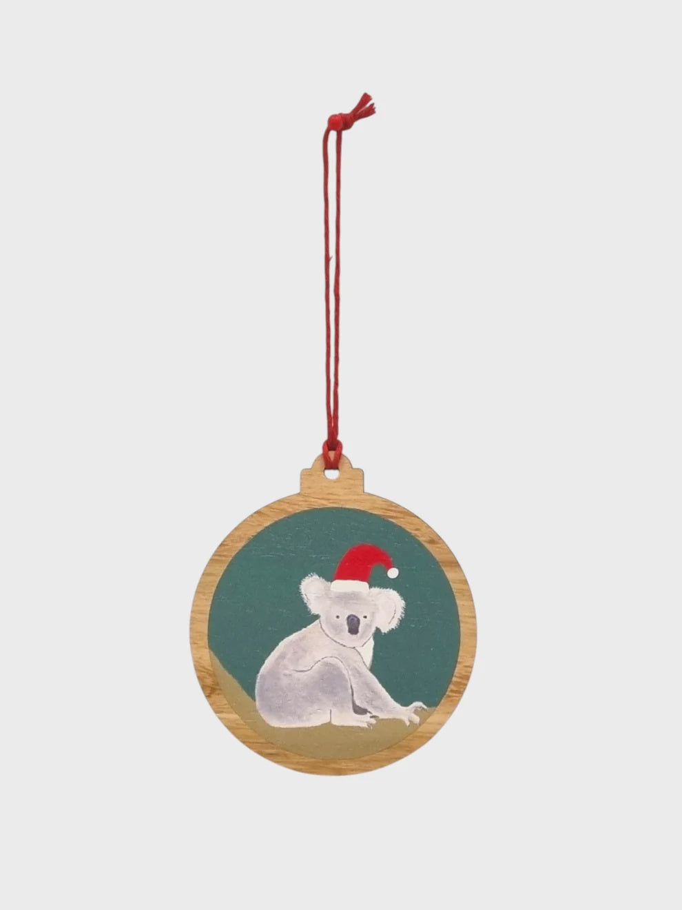 Red Parka - Koala Wooden Christmas Decoration