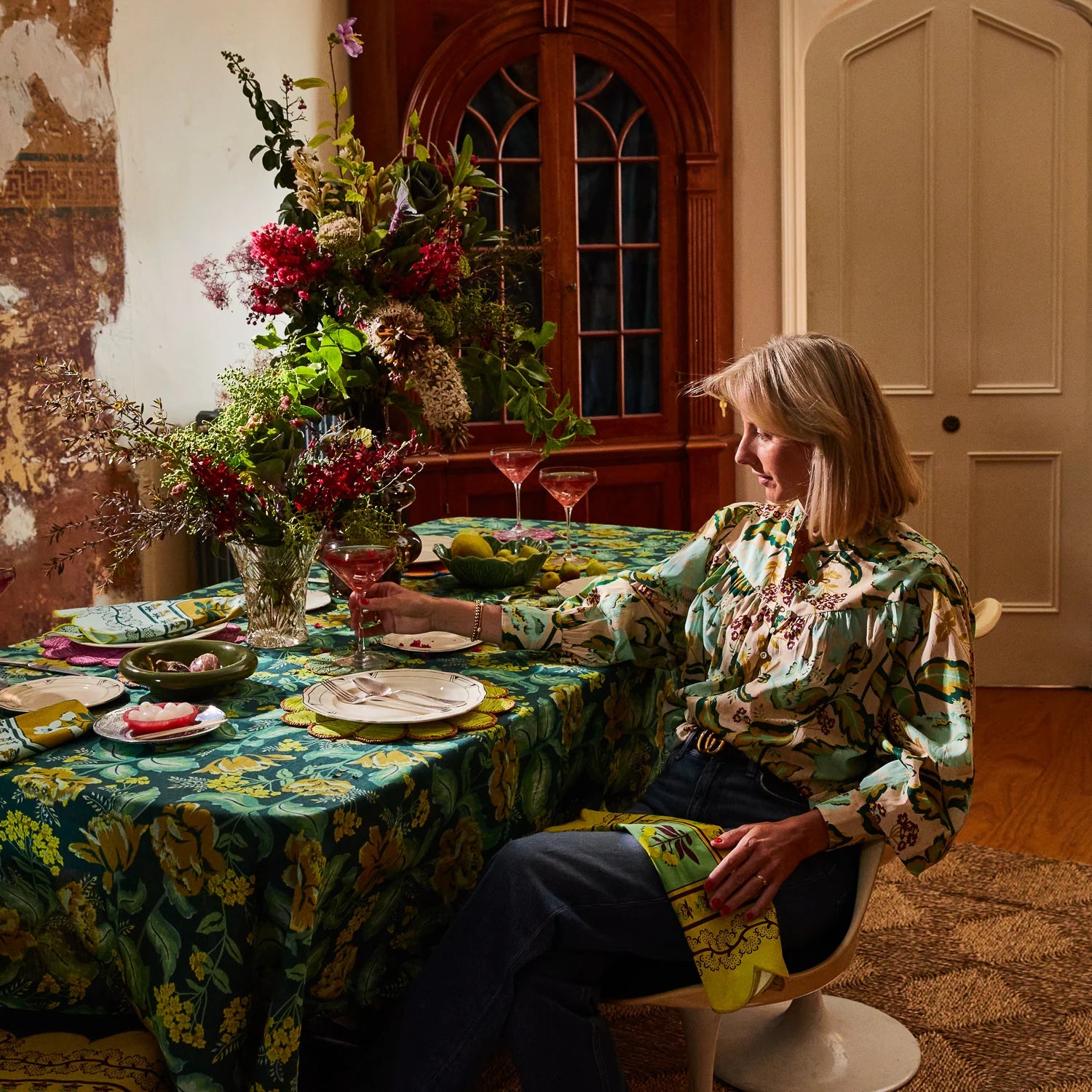 Sage x Clare - Margot Table Cloth | Forest - The Ivy Room Adelaide