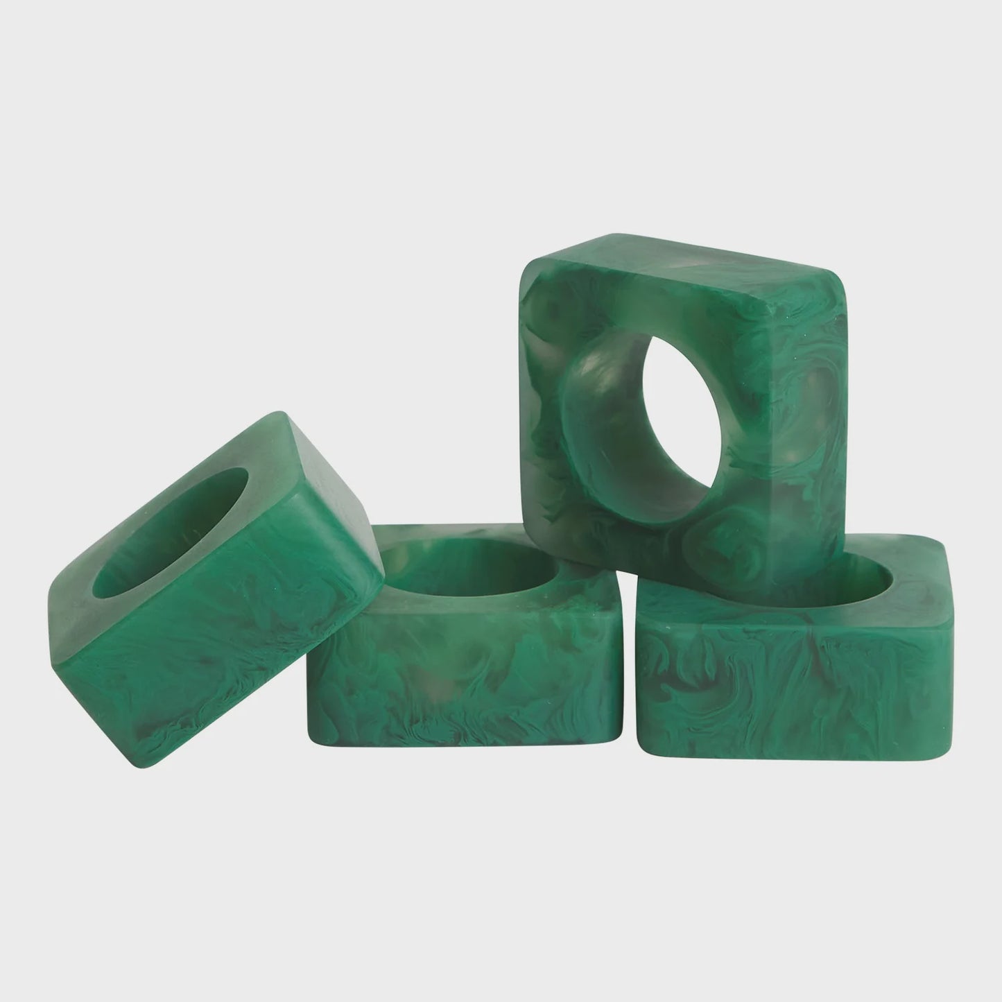 Sage x Clare - Resin Jara Napkin Ring Set Forest - The Ivy Room Adelaide