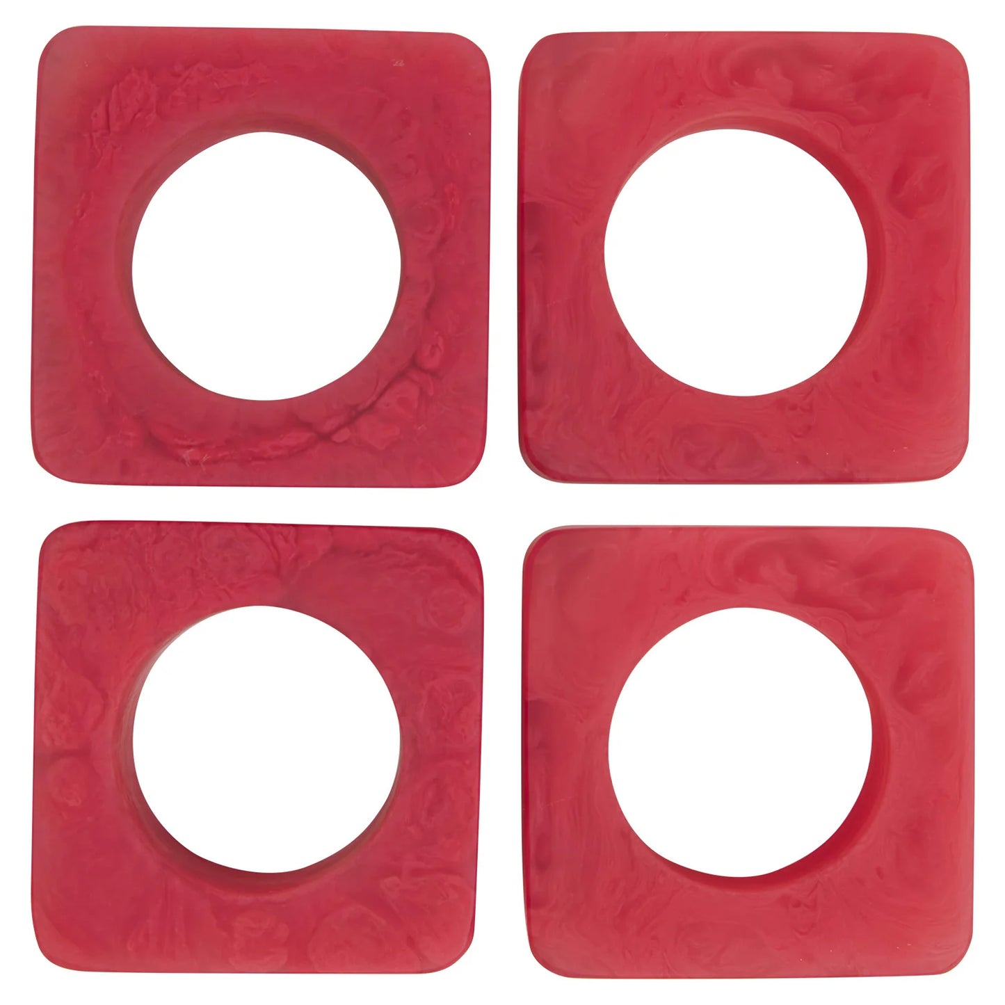 Sage x Clare - Resin Jara Napkin Ring Set Raspberry - The Ivy Room Adelaide