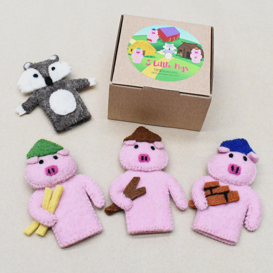 Tara Treasures - The Three Little Pigs Finger Puppets - The Ivy Room Adelaide