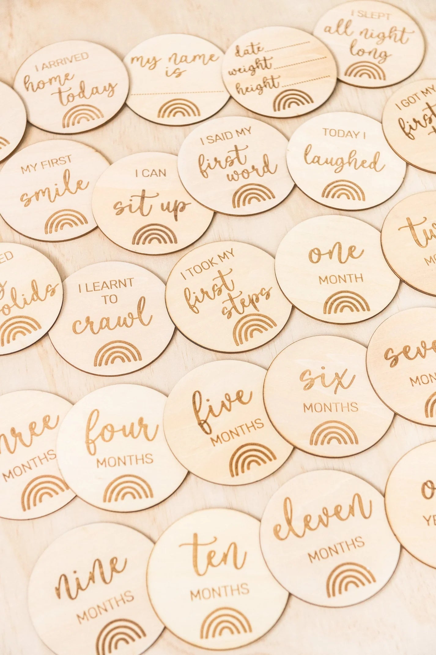 Kiin - Baby Milestone Wooden Discs - The Ivy Room Adelaide