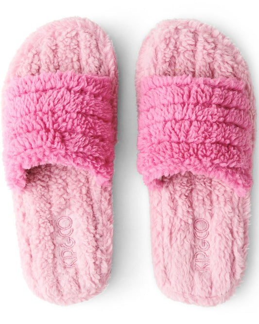 Kip & Co - Poochie Pink Quilted Sherpa Slippers