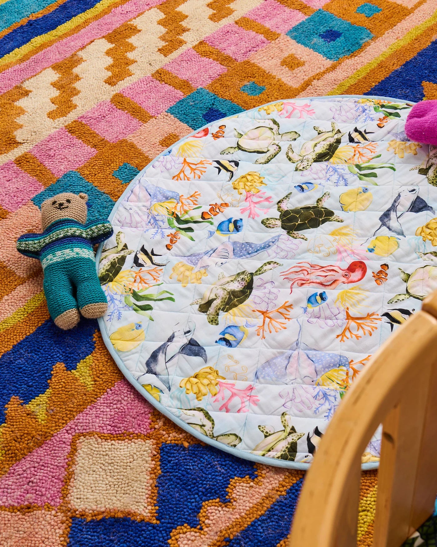Kip & Co - Reef Life Quilted Baby Play Mat