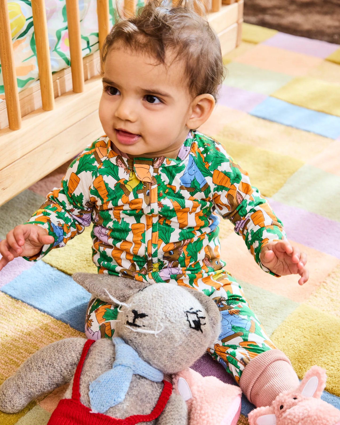 Kip & Co - Carrot Joy Organic Long Sleeve Zip Romper - The Ivy Room Adelaide