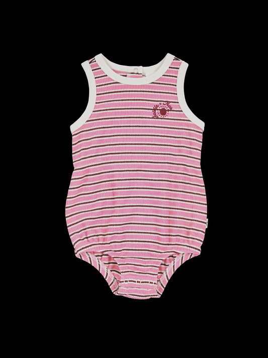 Goldie + Ace - Waffle Bubble Romper Pink