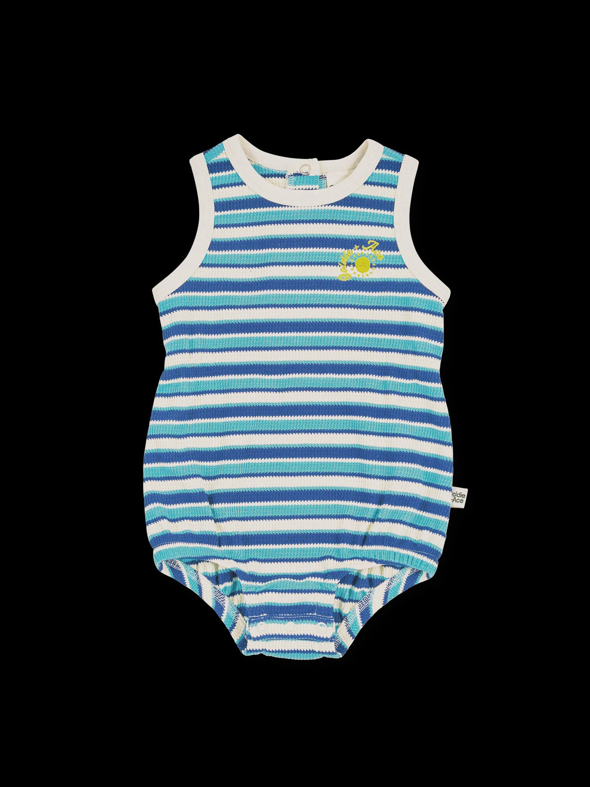Goldie + Ace - Waffle Bubble Romper Blue