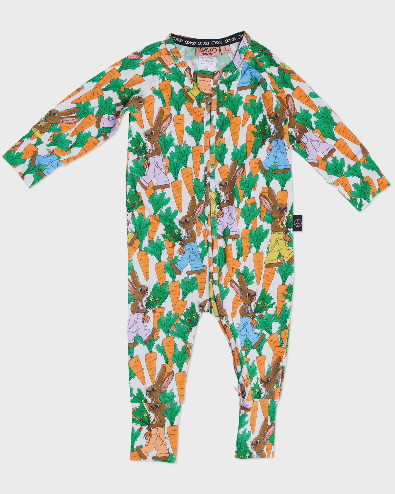 Kip & Co - Carrot Joy Organic Long Sleeve Zip Romper - The Ivy Room Adelaide