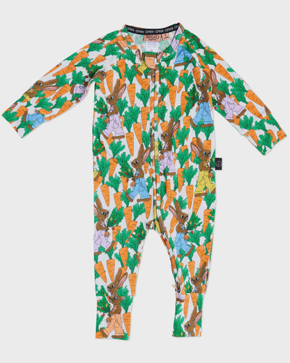 Kip & Co - Carrot Joy Organic Long Sleeve Zip Romper - The Ivy Room Adelaide