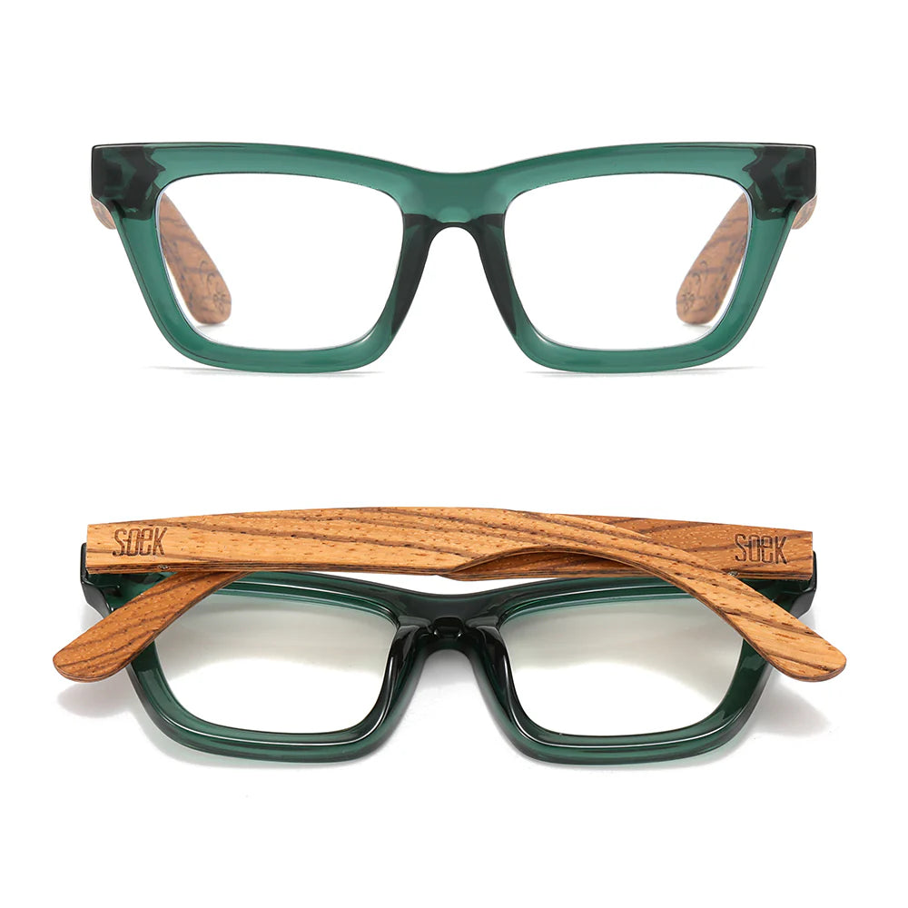 Soek - Zahra Khaki Wooden Blue Light Magnifying Reader - The Ivy Room Adelaide