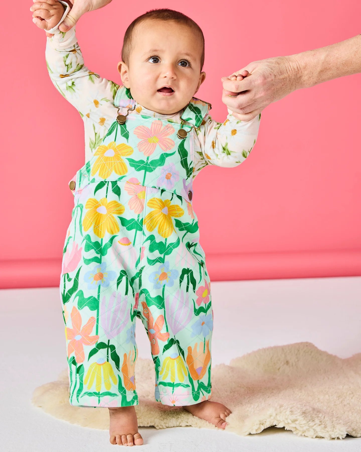 Kip & Co - Popping Flowers Quilted Overalls - The Ivy Room Adelaide