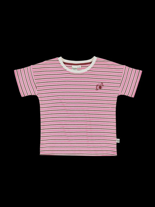 Goldie + Ace - Waffle Stripe T-Shirt Pink