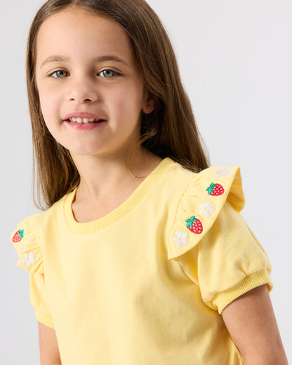 Goldie + Ace - Flounce Shoulder Top | Strawberry