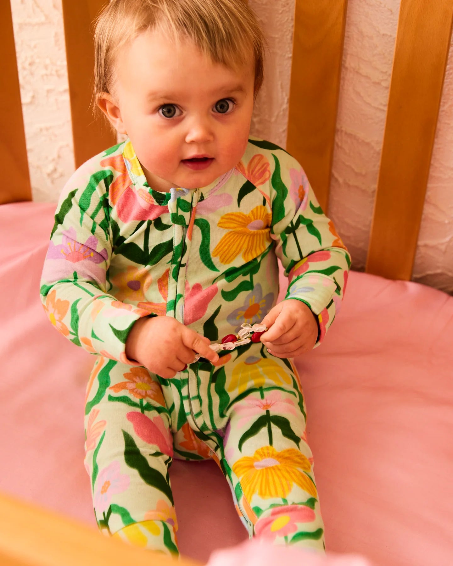 Kip & Co - Popping Flowers Organic Long Sleeve Zip Romper - The Ivy Room Adelaide