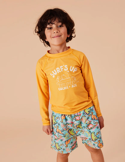 Goldie + Ace - Surf's Up Dino Rashguard - The Ivy Room Adelaide