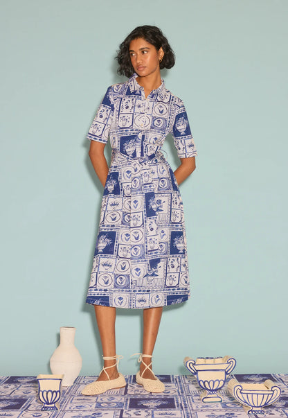 Nancybird - Vera Short Sleeve Dress Lyon Tile