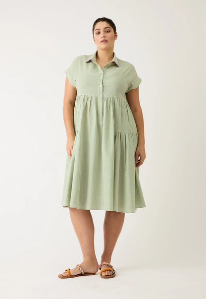Nancybird - Maja Dress | Green Stripe