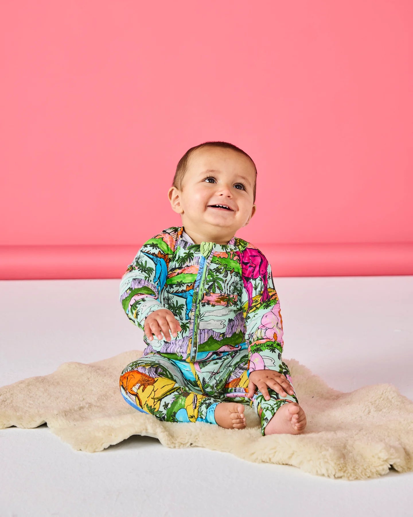 Kip & Co - Jurassic Organic Long Sleeve Zip Romper - The Ivy Room Adelaide