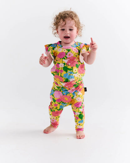 Kip & Co - Follow the Sun Yellow Organic Short Sleeve Romper
