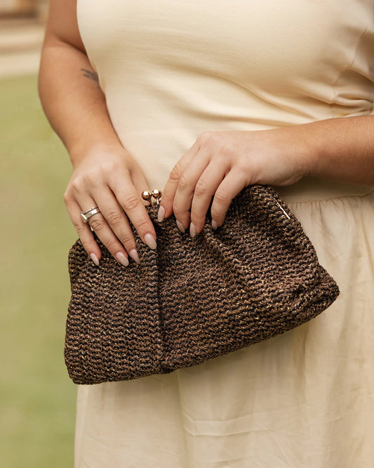 Louenhide - Goldie Raffia Clutch