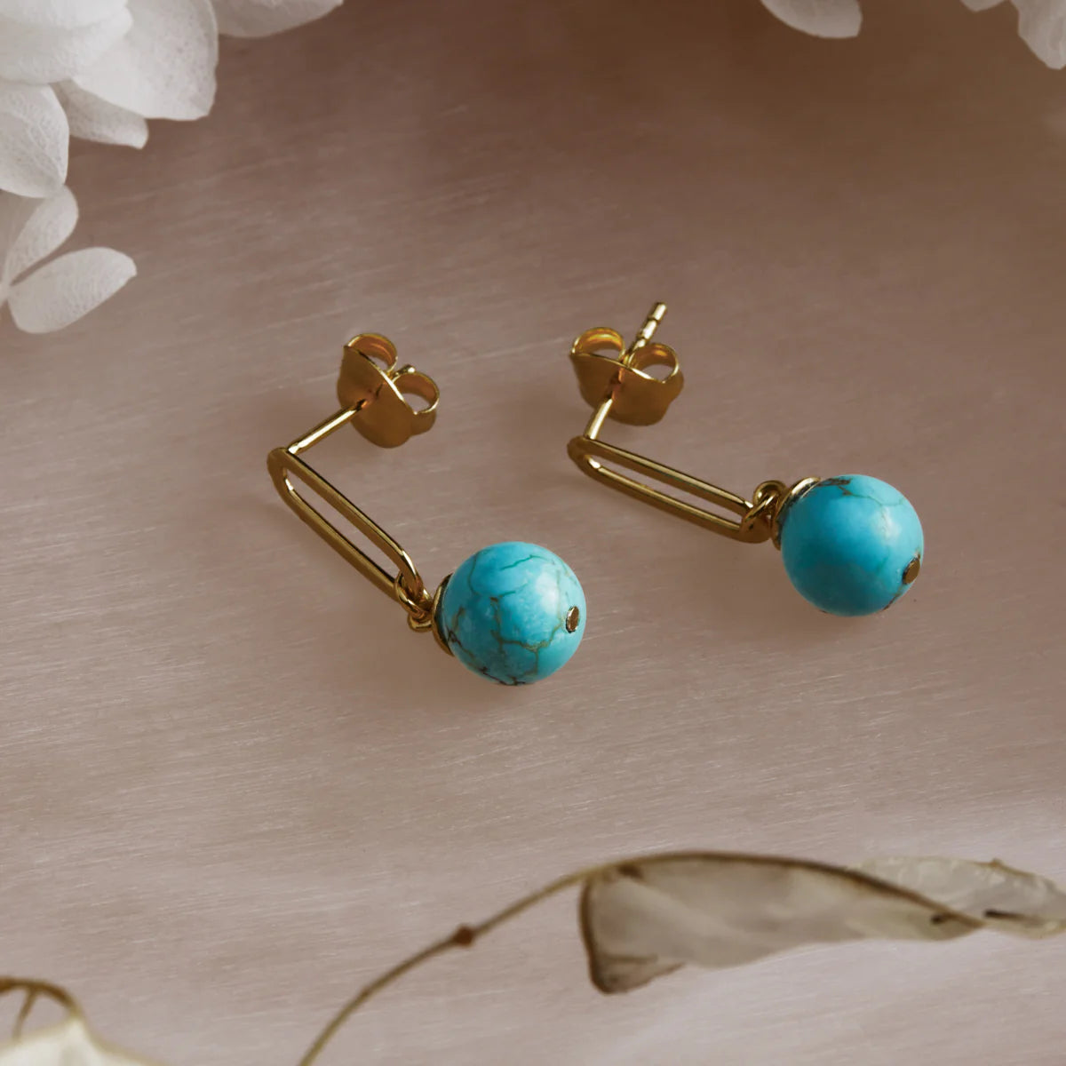 Najo - The Enchantress Turquoise Drop Stud Earrings