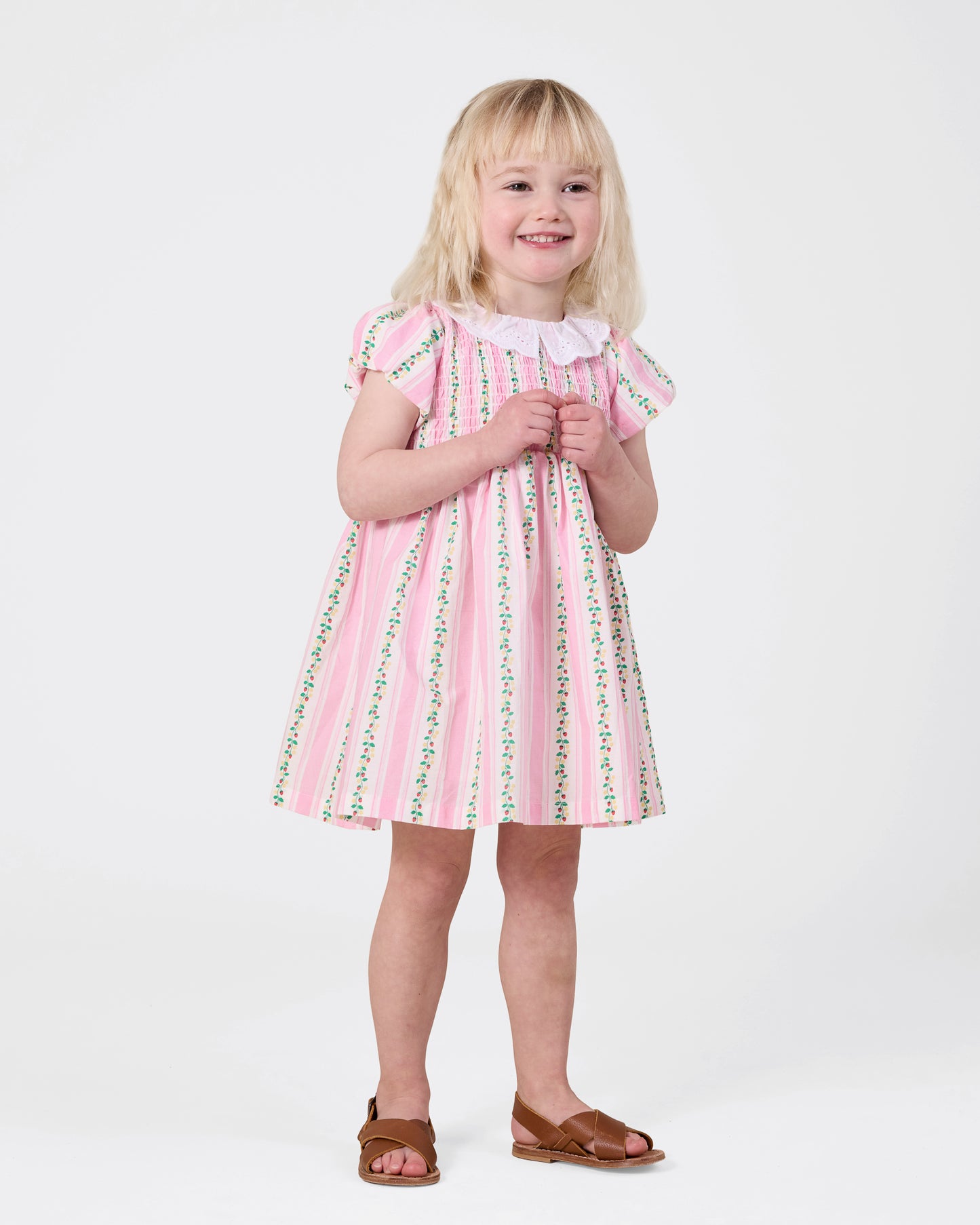 Goldie + Ace - Antique Smocked Dress | Stripe Strawberry