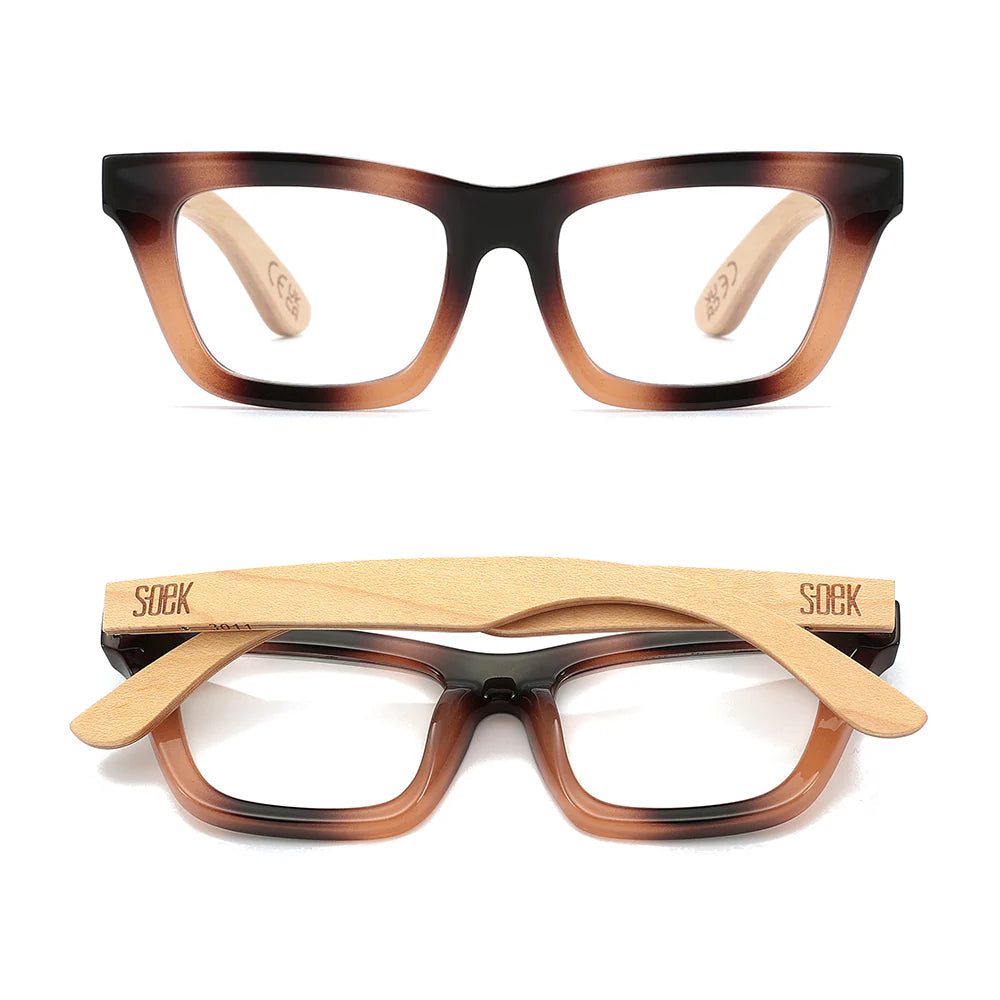 Soek - Sydney Coastal Caramel Wooden Magnifying Blue Light Reader - The Ivy Room Adelaide