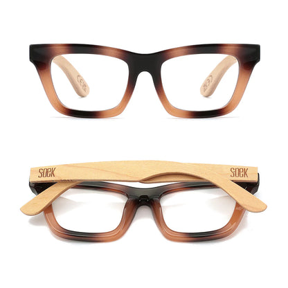Soek - Sydney Coastal Caramel Wooden Magnifying Blue Light Reader - The Ivy Room Adelaide
