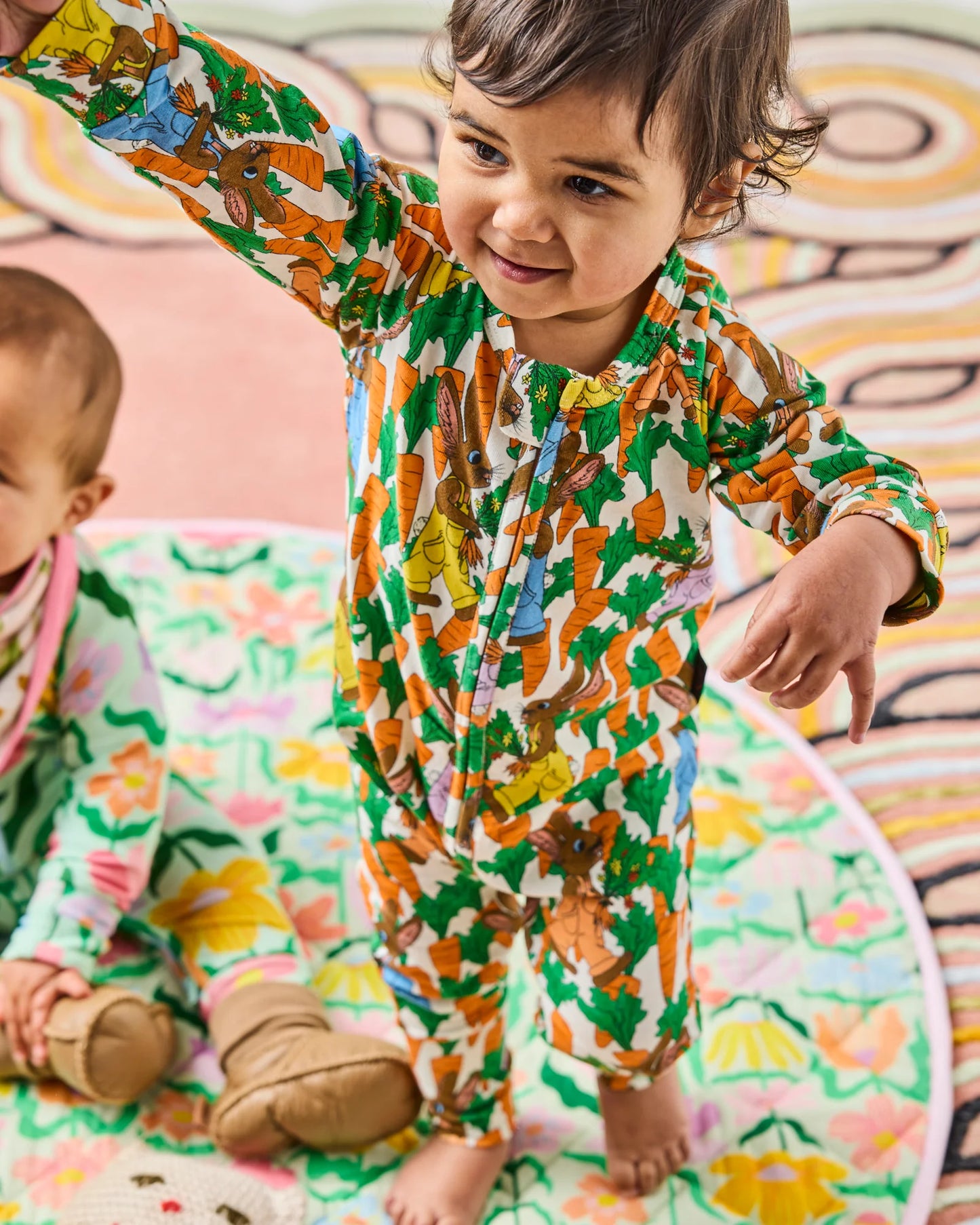 Kip & Co - Carrot Joy Organic Long Sleeve Zip Romper - The Ivy Room Adelaide