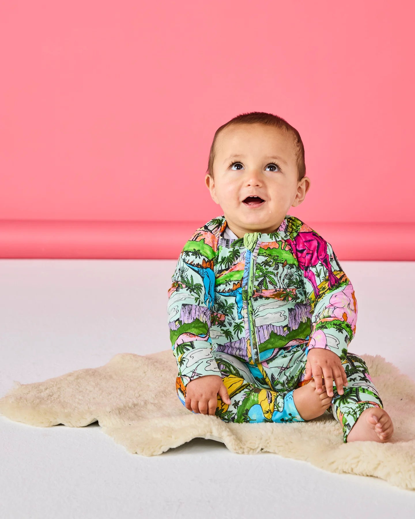 Kip & Co - Jurassic Organic Long Sleeve Zip Romper - The Ivy Room Adelaide