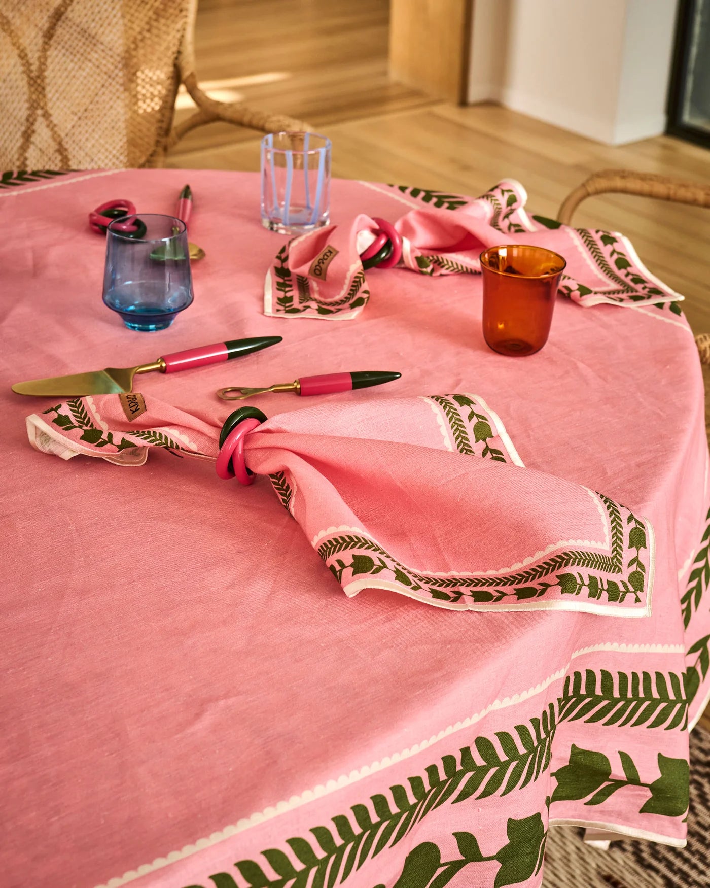 Kip & Co - Flower Chain Embroidered 4P Napkin Set