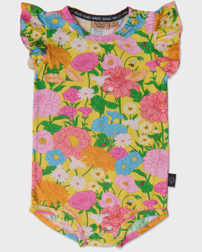 Kip & Co - Follow the Sun Yellow Organic Short Sleeve Romper
