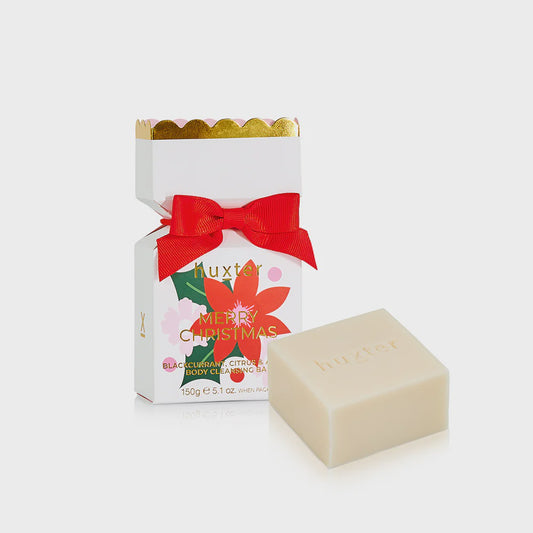 Huxter - White Bon Bon 150gm Body Cleansing Bar Blackcurrant, Citrus & Amber - The Ivy Room Adelaide