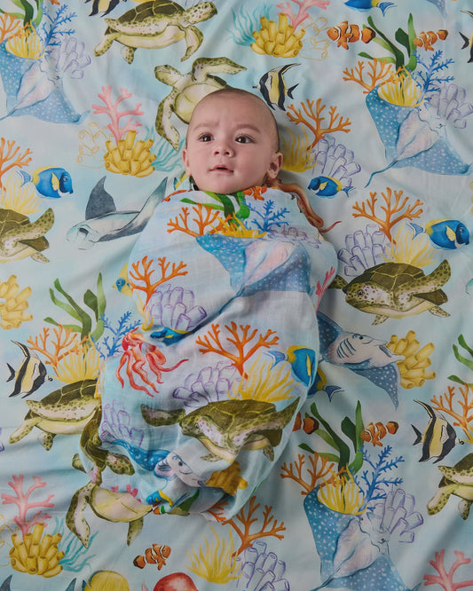 Kip & Co - Reef Life Bamboo Swaddle