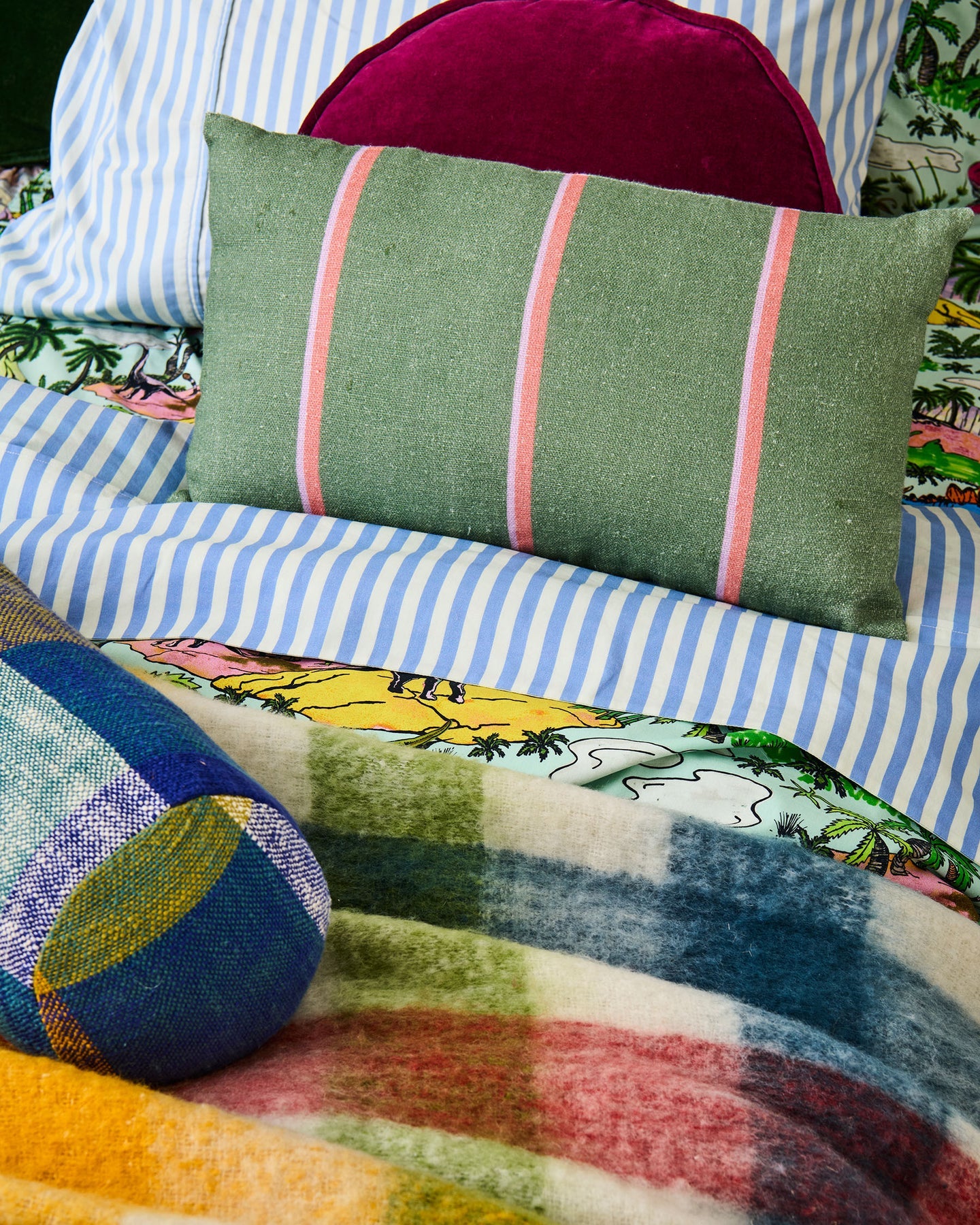 Kip & Co - Stripe Cushion Upholstery Rectangle Cushio - The Ivy Room Adelaide