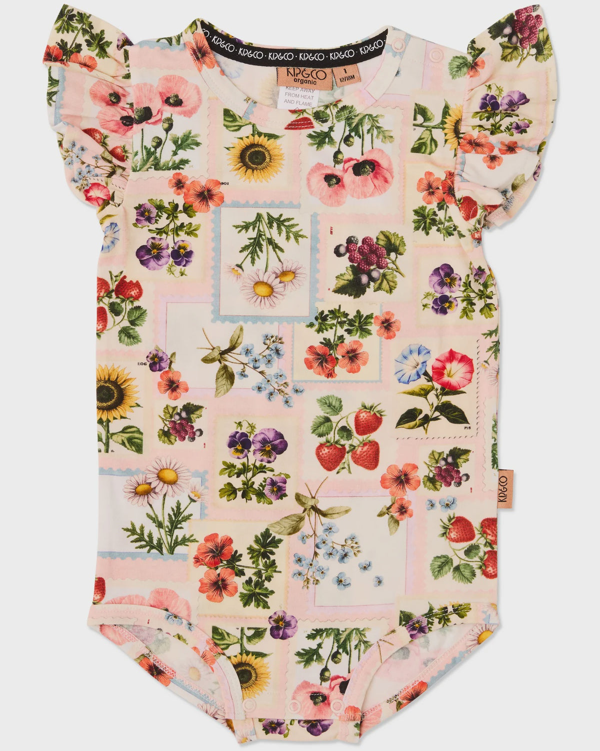 Kip & Co -  Sweet Life Organic Short Sleeve Frill Romper