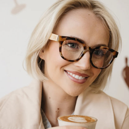 Soek - Lila Grace Ivory Tortoise Wooden Magnifying Blue Light Reader - The Ivy Room Adelaide