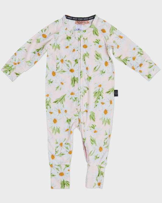 Kip & Co -  Sweet Daisy Organic Long Sleeve Zip Romper - The Ivy Room Adelaide