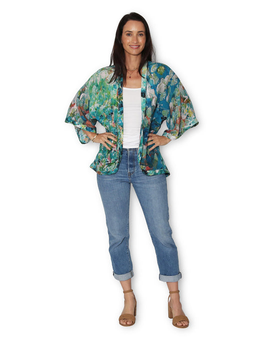 The Artists Label - Silk Kimono Italian Bellflowers