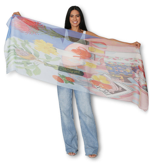 The Artists Label - Viscose Scarf / A Blissful Hour on Ikat - The Ivy Room Adelaide